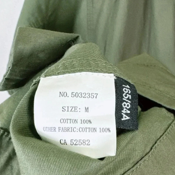 JNBY Hooded Cotton Green Army Full  Zip Short Sleeve Jacket - Picture 14 of 16